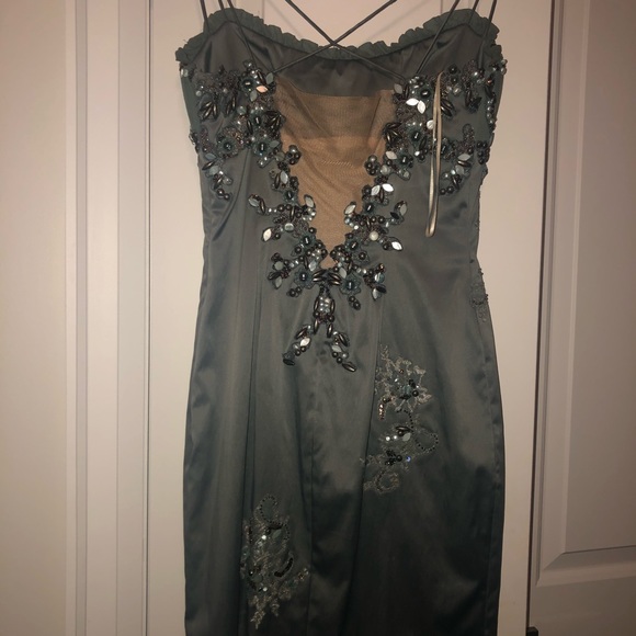 Dress with beautiful embroidery- soft powder blue. - Picture 5 of 5